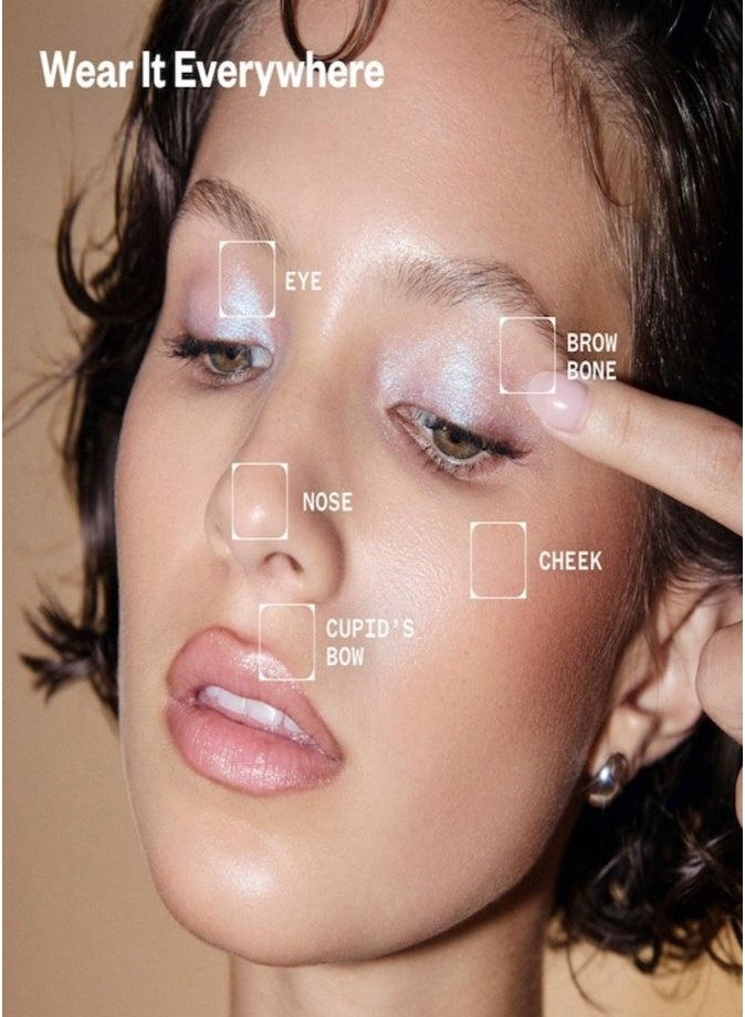 Kosas Shiny Objects Wet Glisten Highlighter Powder 4.5g – Radiant Face & Eye Glow Haloed - Champagne Sheen - Image 4